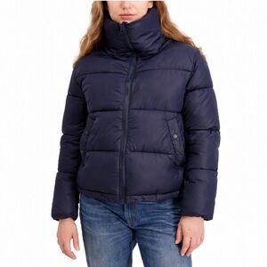 HUDSON HIGH NECK PUFFER JACKET SIZE LARGE NAVY BLUE NWT